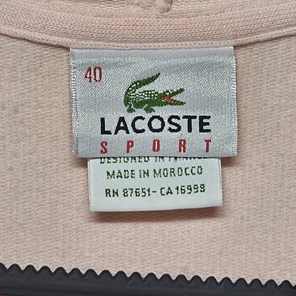 Lacoste Sport Hooded Fleece Pink Vest 40/Med - Picture 3 of 6
